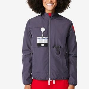FIGS Charcoal warm up jacket